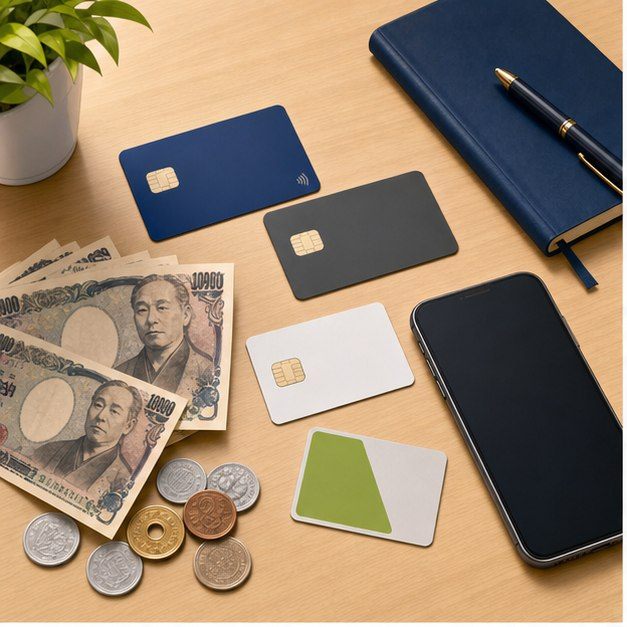 Cash or card in Japan for foreigners comparison with yen cash blank cards phone and IC card