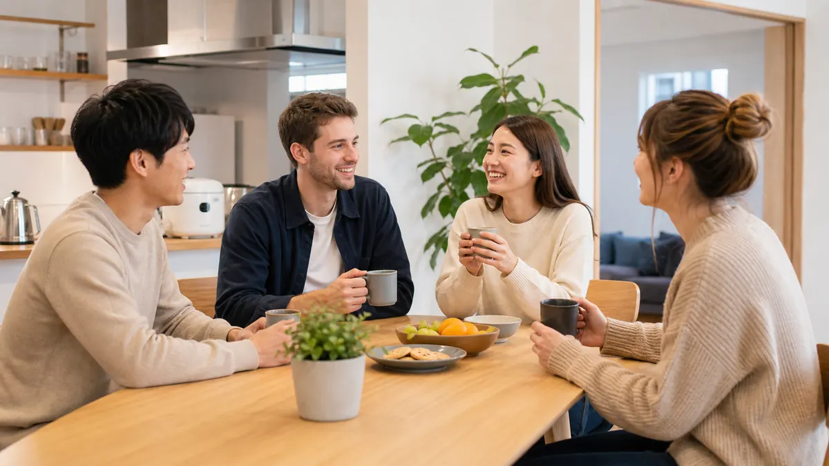Illustrative homestay atmosphere image for foreigners in Japan